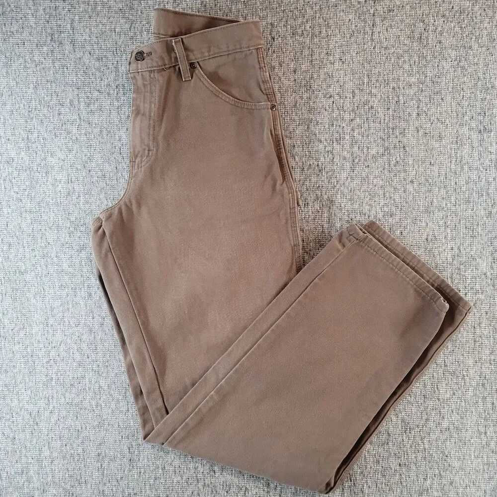 Dickies Canvas Carpenter Pants 29x33 Brown Utility Workwear High Rise No Tag